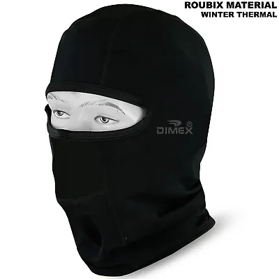 Motorcycle Balaclava Thermal Motorbike Under Helmet Face Mask Roubaix Black • £4.50