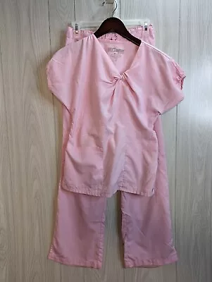 Greys Anatomy By Barco Womens Size XS Scrub Top And Bottom Pockets Set Pink READ • $29.95