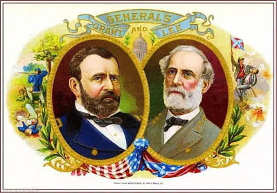 93891 Generals Grant And Lee Civil War Smoke Cigar Decor Wall Print Poster • $24.95