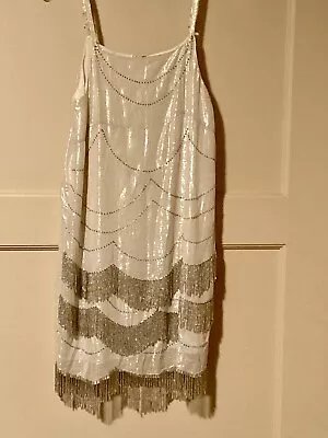 Joyfolie Mia Joy Silver Tassel Dress Girls Size 14 Mint Holiday Party  Prom • $24