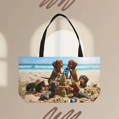 Beachside Mini Dachshund Tote - Fun Dog Lover's Weekend Carryall • $30.65