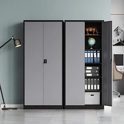 71 Metal Storage Cabinet With 4 Adjustable Shelves 2 Locking Doors Home Garage • $229.99