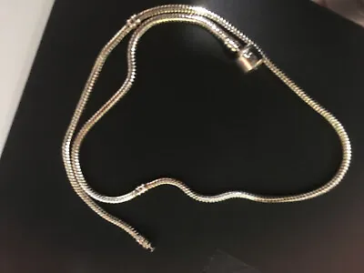 SILVER Coloured NECKLACE IN THE STYLE OF PANDORA LENGTH 46CM-18  • £3.99