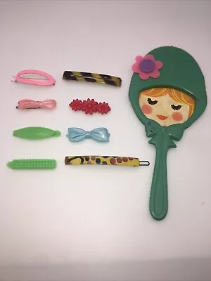 Vintage Colored Barrettes Child 70s Hair Plastic Snap Tight Goody & Kids Mirror • $14.99