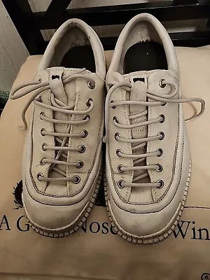 Camper Pix White Leather Canvas Lace Up Shoes Mens Size 8 42 • £30