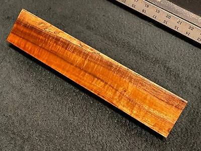 EXHIBITION GRADE Hawaiian Curly Koa Billet Wood: 12.5  X 2.5  X 1  • $38