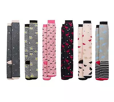 6 Pairs Of Ladies Welly Boot Socks Long Design Wellington Sock Size 4-7 • £9.95