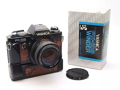 Yashica FX-103 Program 35mm SLR Camera W/ 28mm F2.8 Lens & Winder - Re-Skin • £119.98