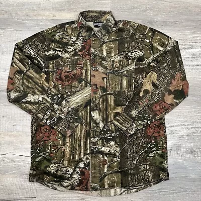 Mossy Oak Break Up Infinity Weight Flannel Cotton Shirt Men's Size Medium • $16.99