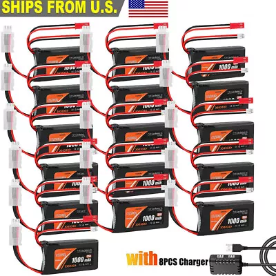 7.4V 1000mAh 2S Lipo Battery +Charger For WLtoys A949 A959 A969 A979 1/10 RC Car • $147.23