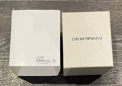 New Emporio Armani Mens Watch Ar0143 Rectangle Silver Case & Black Dial Genuine • £59.99