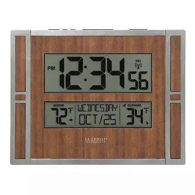 La Crosse Technology BBB86088 Atomic Digital Wall Clock With Indoor & Outdoor... • $45.88