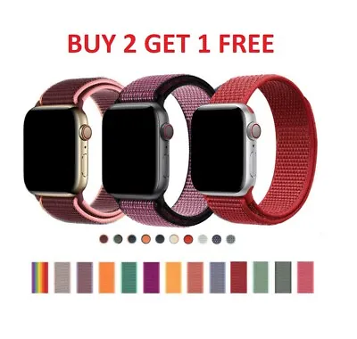 For Apple Watch Strap Series 9 8 7 6 5 4 Nylon Woven Band 38/40/41 & 42/44/45mm • £4.75