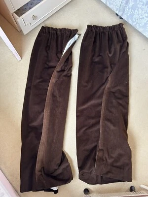£20 • Buy Vintage Velvet/cord Brown Curtains 70s Lined