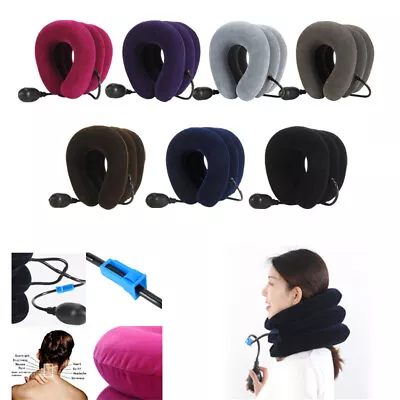 UK Neck Traction Inflatable Device For Neck Pain Stress Relief Neck Stretcher • £8.99