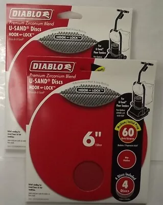 Diablo DCD060060H04W 2-4 Pack's U-Sand Hook & Lock 6  60 Grit Sanding Discs • $3.25