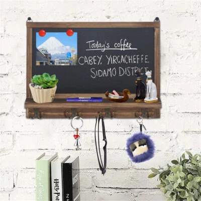 £19.95 • Buy Wooden Chalk Board Sign Blackboard Message W/ Holder Hooks Wedding Kitchen Menu