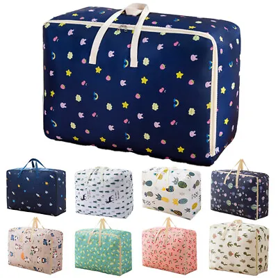 Large Laundry Storage Bag Zip Underbed Clothes Toy Reusable Jumbo Shopping Bags • £6.89