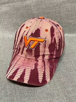 Virginia Tech Hat Cap Men's Maroon Strap Back College Tie Dye Top World Hokies • $13.83