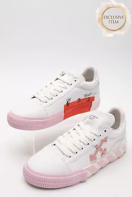 RRP€463 OFF-WHITE C/o VIRGIL ABLOH Canvas Sneakers US7 UK4 EU37 Arrow Logo • $0.01