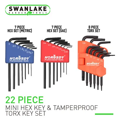 22PC Allen Wrench Hex Torx Key Set Mini 3IN1 Metric SAE MM/Inch Tamperproof Cr-V • $8.99