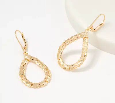 Sterling Silver 14K Gold Byzantine Pear Teardrop Hoop Earrings By Silver Style • $42.43