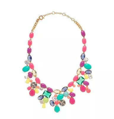 NEW J Crew  Gem Multi Color Crystal Mix Statement Necklace GIFT • $45.50