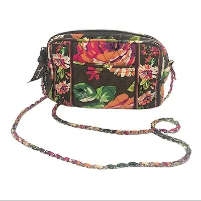 Vera Bradley English Rose Brown Floral Mini Chain Shoulder Bag Purse • $15