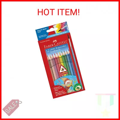 Faber-Castell Grip Watercolor EcoPencils - 12 Water Color Pencils With Brush • $11.99