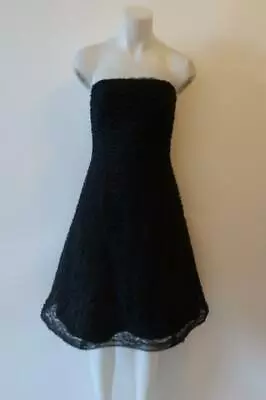 Womens Melinda Eng Richard's Greenwich Black Strapless Cocktail Dress 6 * • $24.99