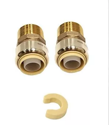 (Pack Of 2) EFIELD 1/2 Inch X 1/2 Male Adapter Push To Connect Pex Copper CP... • $14.30