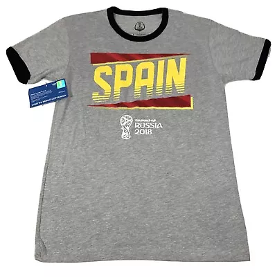 Spain World Cup T-Shirt Men's Small Gray 2018 Russia FIFA Soccer Team • $12.88