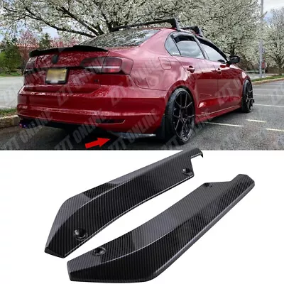 For Volkswagen VW Jetta 6 VI MK6 Rear Lip Splitter Side Skirts Carbon Fiber Look • $23.88