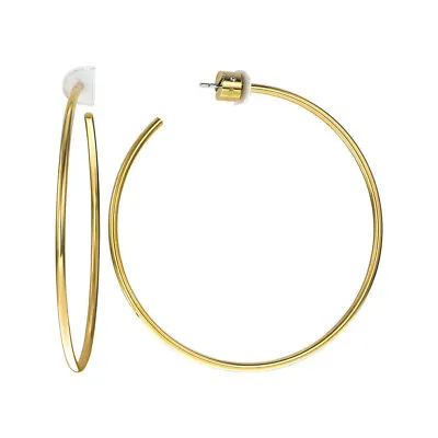 Michael Kors Gold-tone Open Hoop Earrings 2.3  Mkj4161710 Mkj4161 $75 New • $39.50