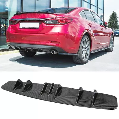 Carbon Fiber Rear Lip Bumper Diffuser Shark 7 Fins Spoiler For Mazda 2 3 6 Sedan • $49.11