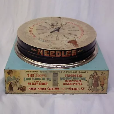 Vintage Boye Needle Company Countertop Display Case Cabinet W Base & Advertising • $349