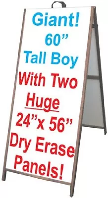 NEOPlex 25  X 60  Sidewalk A-frame Sandwich Board Sign W/Dry Erase Insert Panels • $199.95