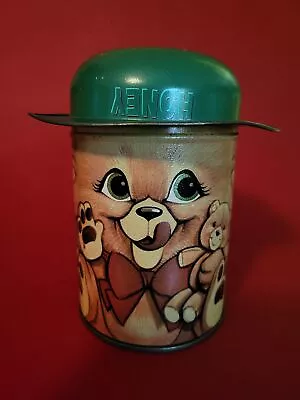 Vintage Honey Bear Collectible Tin Green Hat Two Piece • $12.95