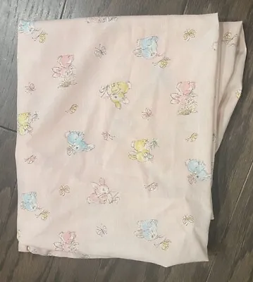 Vintage Classic Pink Bassinet Baby Sheet Bunnies • $7.94