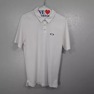 Oakley Shirt Mens Medium White Short Sleeve Performance Polo Golf Casual • $16.98