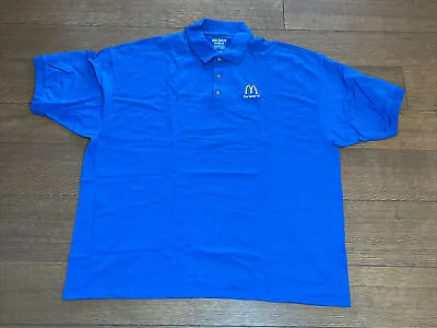 Vintage McDonalds Mens XXXL Blue Employee Uniform Shirt Polo Short Sleeve Outfit • $19.99