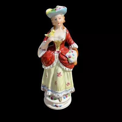 Vintage Moriyama 10  Victorian Woman & Bird Porcelain Figure Occupied Japan • $14.99