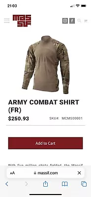 Massif US Army Combat Shirt ACS USGI Flame Resistant FR Multicam M-NWT • $34.99