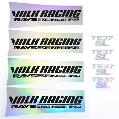 4 X Volk Racing TE37 SL Wheel Rays Engineering Rim Decal Sticker Iridescent XT • $19.37