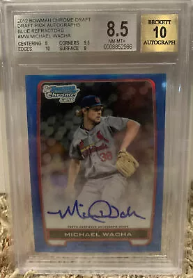 Michael Wacha 2012 Bowman Chrome Blue Ref #/150 RC AUTOGRAPH BGS 8.5 10 Auto AU • $79