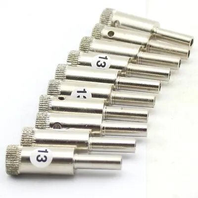 10Pcs 13mm 1/2 Inch Glass Diamond Drill Bits Coated Tip Tile Hole Saws For Stone • $13.39