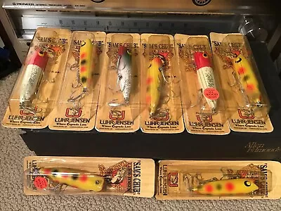 Vintage Lot NIB Sam's Chub Lures Wood  By Luhr Jensen Box • $55