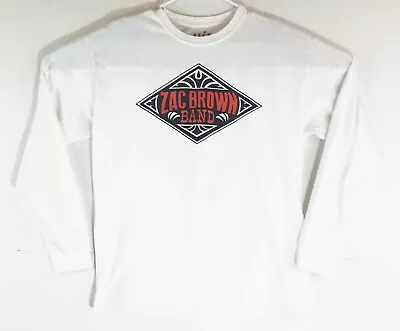 Zac Brown Band Concert Tour Men's Long Sleeve Pullover White Shirt Size L • $26.99