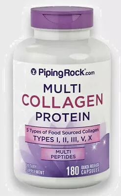 £15.40 • Buy Natural Multi Peptides Collagen 2000mg Anti Aging Skin Hair Pills 180 Capsules