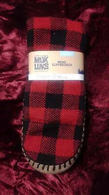 Muk Luks Slipper Socks  Men’s L/XL 11-13 Buffalo Check Plaid Slip Resistant • $25